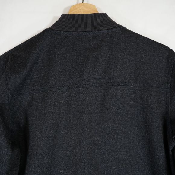 Kane & Unke Men's Bomber Style Jacket Nylon Blend Dark Gray / Black Size S - Picture 9 of 15